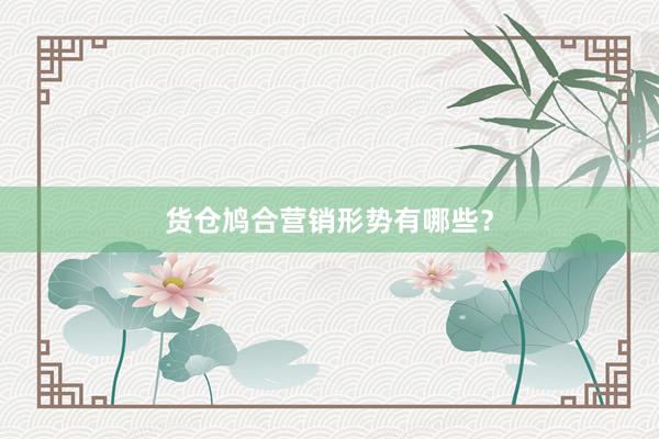 货仓鸠合营销形势有哪些？